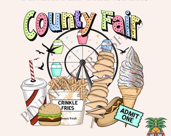 County Fair | DTF transfers | Ready to press Direct to film Transfer | Quick shipping | Sports DTF