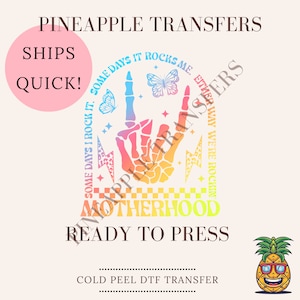Rocking Motherhood | DTF transfers | Ready to press Direct to film Transfer | Quick shipping | Motherhood DTF | Make your own graphic tees