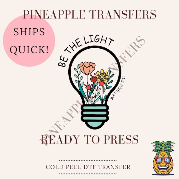 Sé la luz / Transferencias DTF / Listo para imprimir Transferencia directa a película / Envío rápido / DTF de salud mental / Haz el tuyo propio