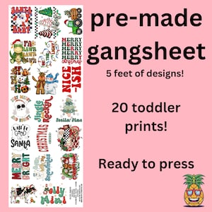 Premade Gangsheet (toddler Christmas (1)) | DTF transfers | Ready to press Direct to film Transfer | Quick shipping | Make your own
