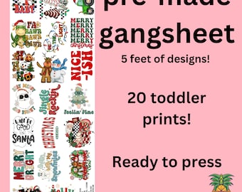 Premade Gangsheet (toddler Christmas (1)) | DTF transfers | Ready to press Direct to film Transfer | Quick shipping | Make your own