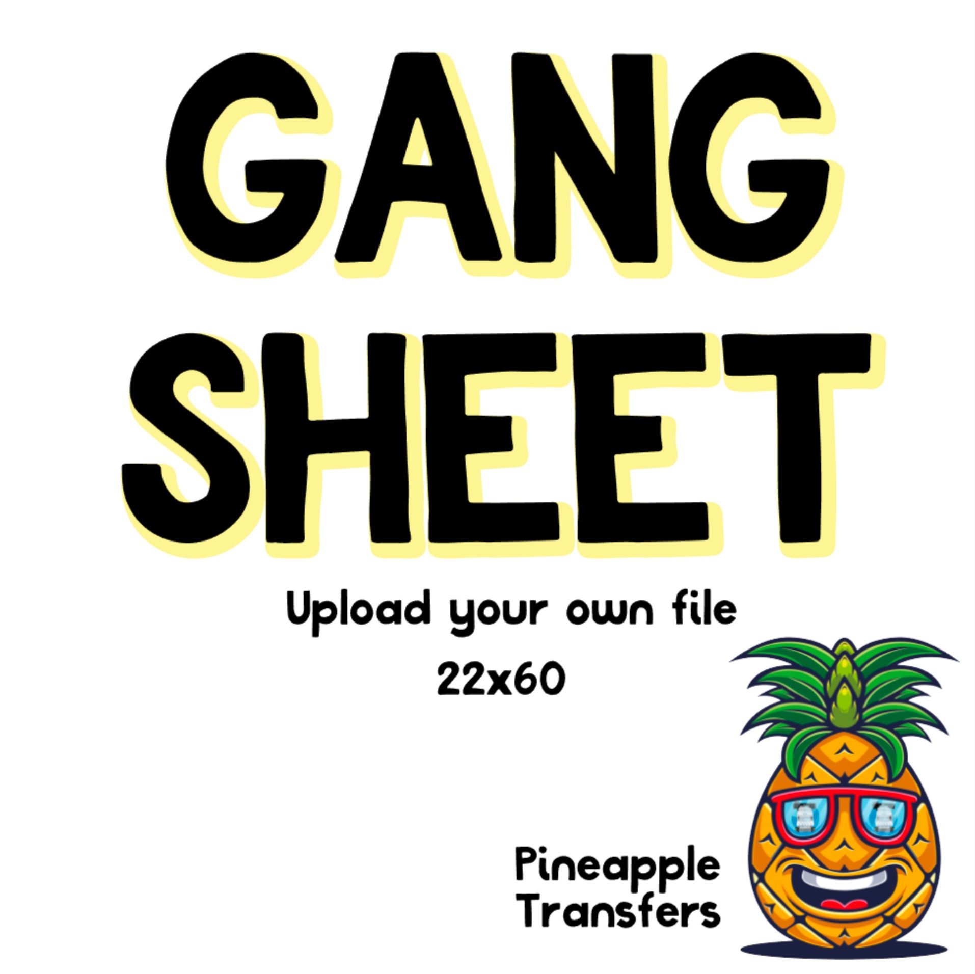 CUSTOM gang sheet DTF  | 22x60 | Create your custom gang sheet | Custom DTF printed | Print your own designs in direct to film transfers