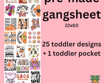 Premade Gangsheet (toddler halloween) | DTF transfers | Ready to press Direct to film Transfer | Quick shipping | Premade | Make your own