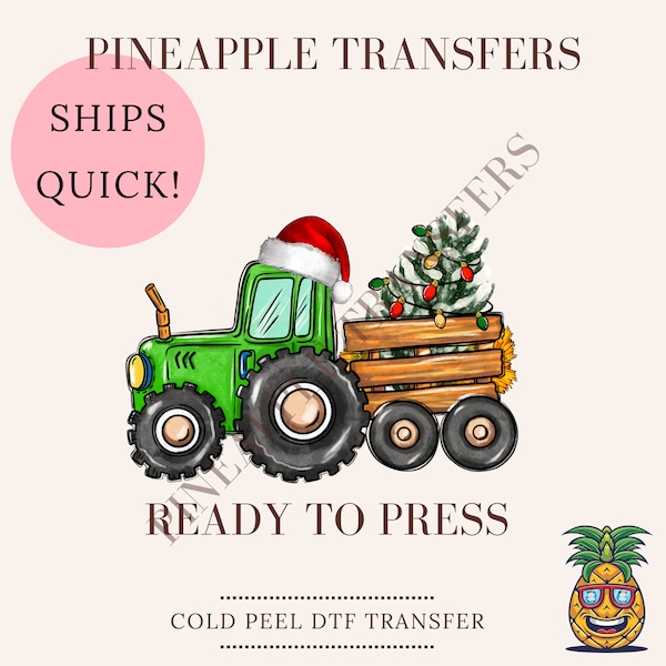 Christmas Tractor | DTF transfers | Ready to press Direct to film Transfer | Quick shipping | Christmas DTF | Make your own