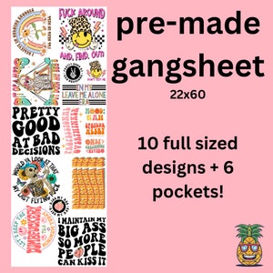 Premade Gangsheet (Funny/sarcastic)| DTF transfers | Ready to press Direct to film Transfer | Quick shipping | Christmas DTF | Make your own