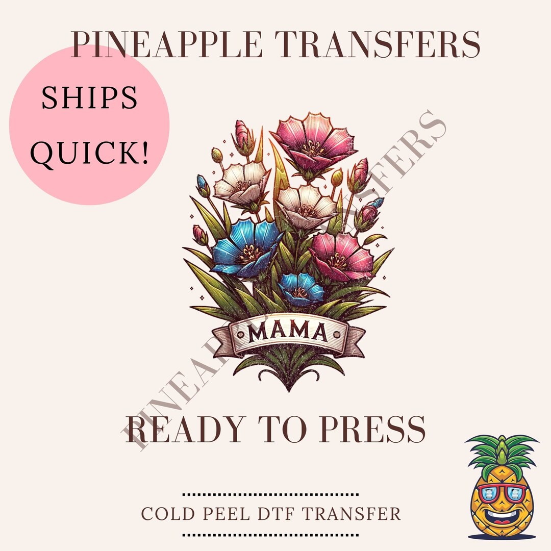 Mama With Flowers | DTF Transfers | Ready to Press Direct to Film ...