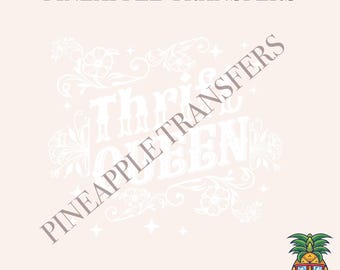 Thrift Queen | DTF transfers | Ready to press Direct to film Transfer | Quick shipping | Sports DTF