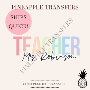 Custom Name Teacher DTF Transfer – Personalized Heat Press Design