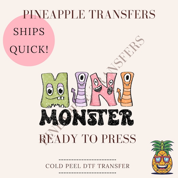 Mini monster | DTF transfers | Ready to press Direct to film Transfer | Quick shipping | Halloween DTF | Make your own
