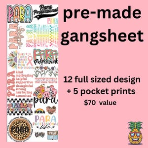 Para Premade Gangsheet | DTF transfers | Ready to press Direct to film Transfer | Quick shipping | Pre made gang sheet