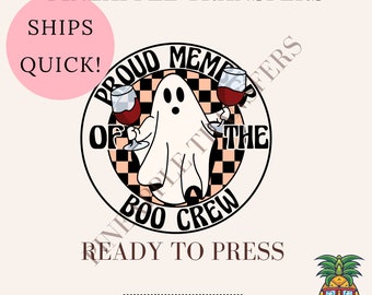 Boo Crew Ghost DTF Transfer | Halloween Ready to Press
