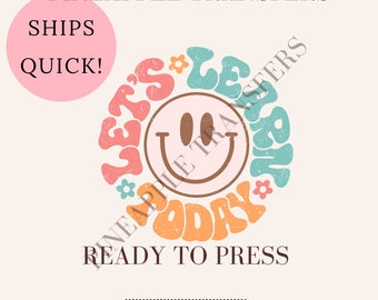 Let&#39;s learn today | DTF transfers | Ready to press Direct to film Transfer | Quick shipping | Teacher DTF | Make your own