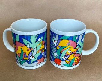 Set of two (2) Studio Nova Tropical Reef mugs