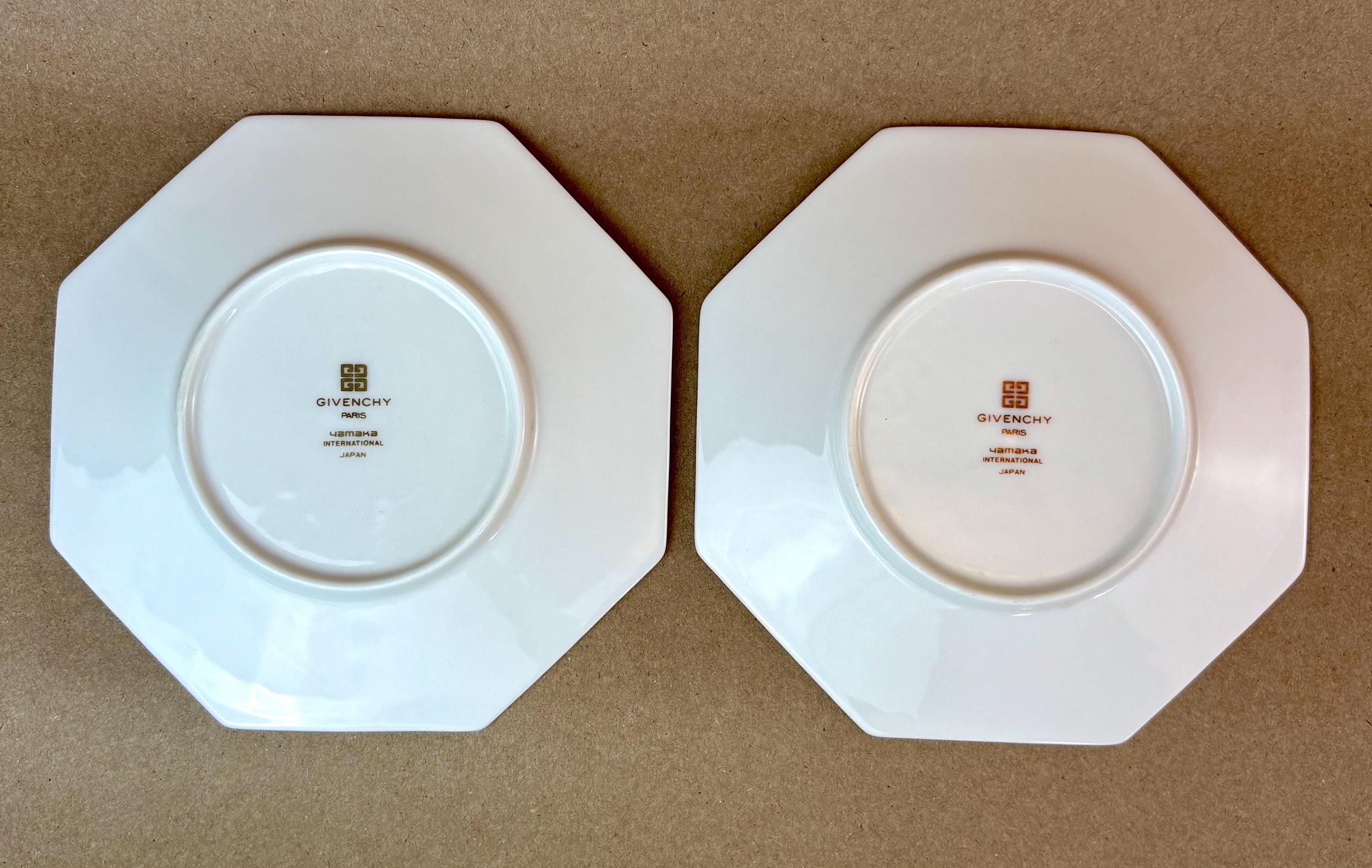 Givenchy Paris Yamaka Japan Plate: Ivory & Gold Geometric Hors D 