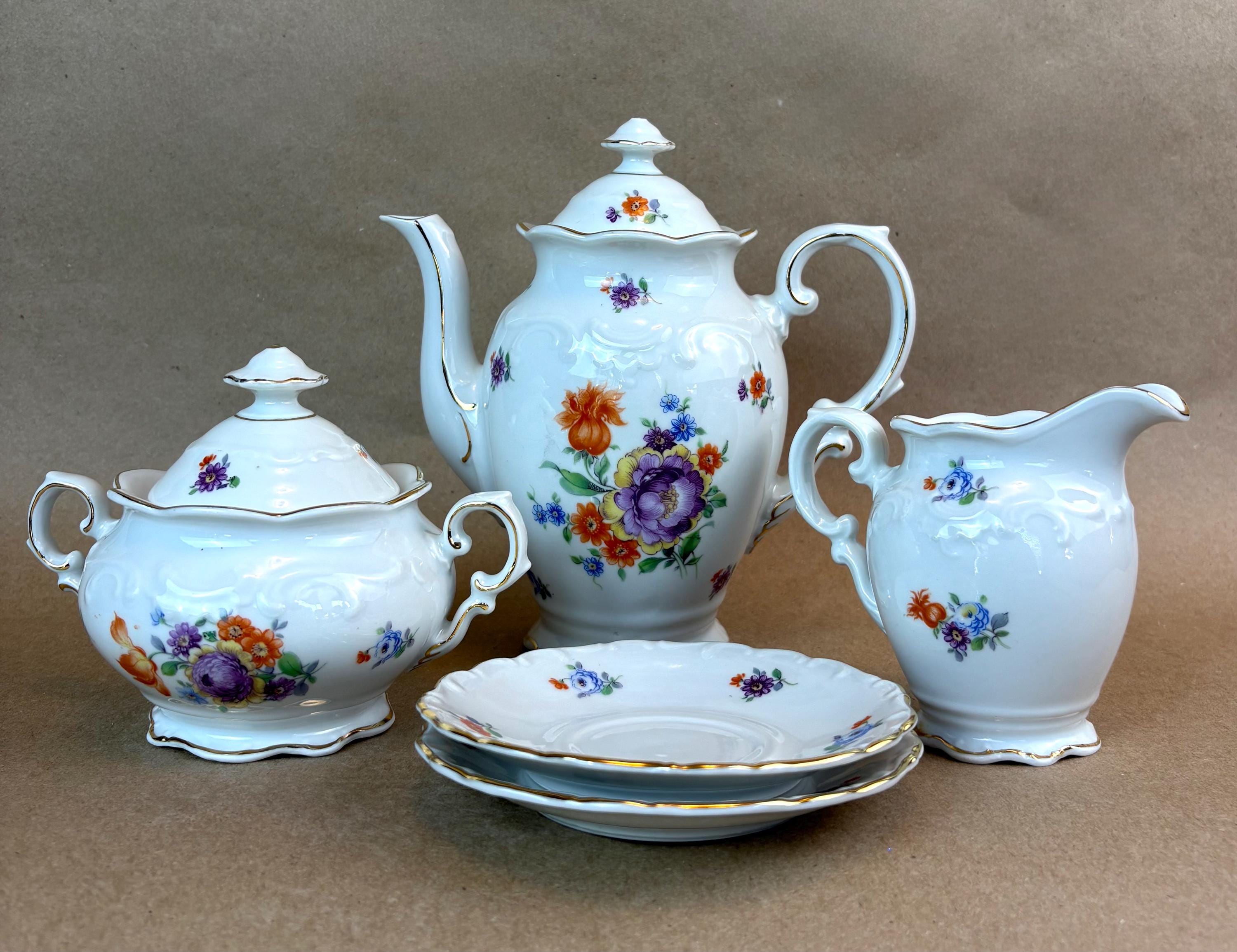 Vintage Schumann Bavaria Germany US Zone 7 Piece Floral China