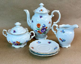 Vintage Schumann Bavaria Germany US Zone 7 Piece Floral China