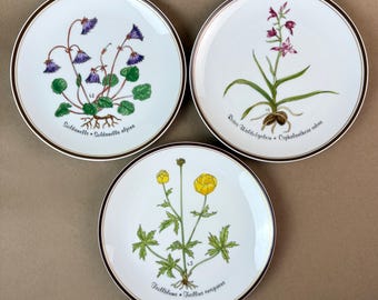 Choice of one (1) vintage Rosenthal “Aus Liebe zur Natur“ “Out of Love for Nature” decorative flower wall plates, Loki Schmidt, 1978 Germany