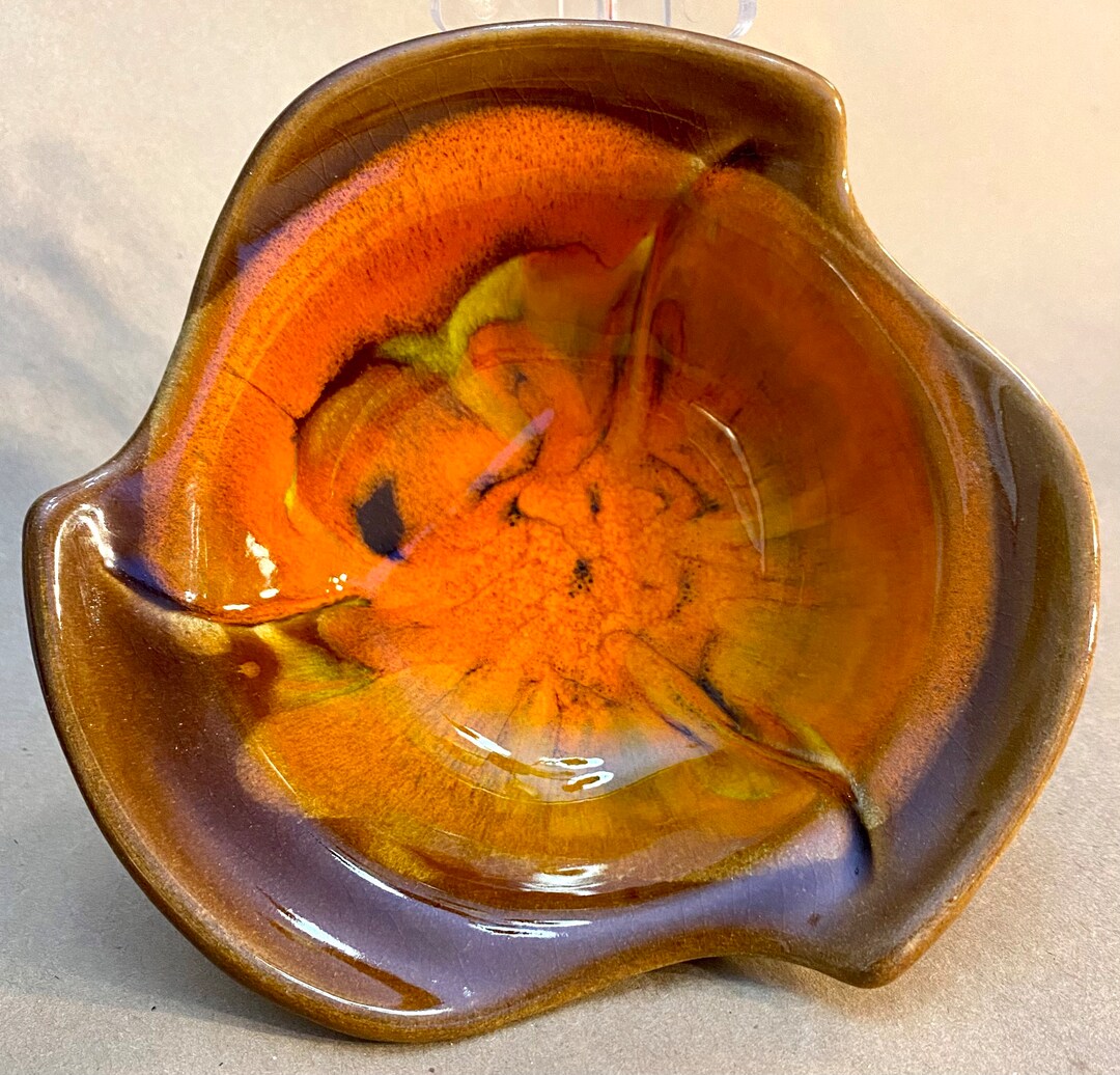 California Originals Pottery Vintage Small Bowl With Orange Etsy