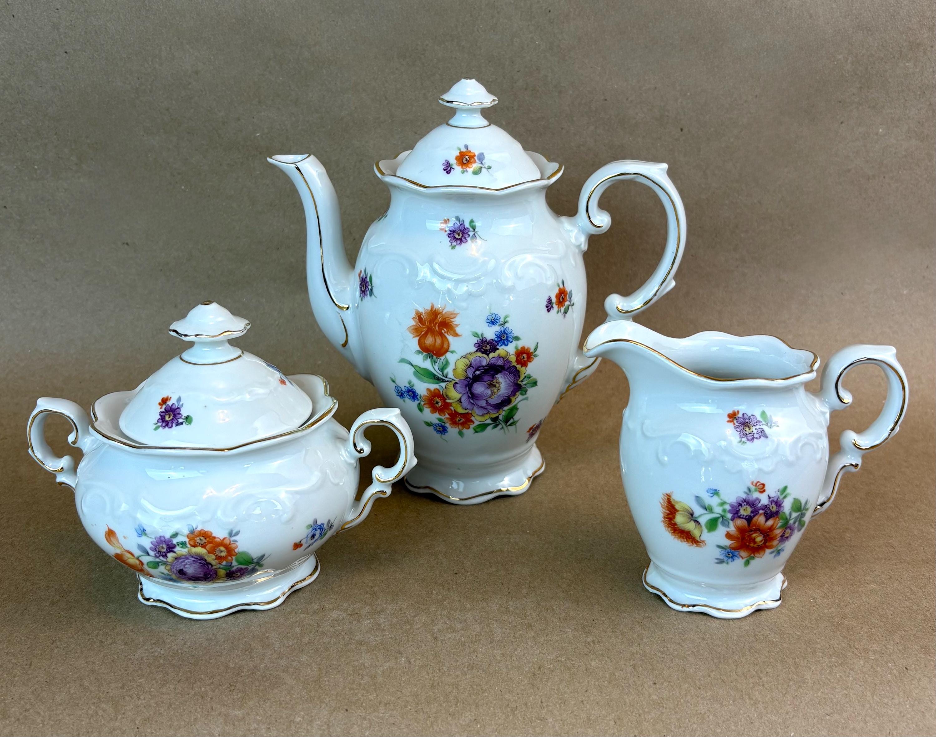Vintage Schumann Bavaria Germany US Zone 7 Piece Floral China