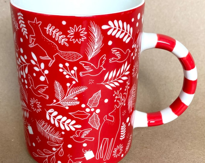 Starbucks Christmas Mug Red and White 12 Oz Etsy