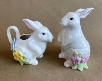 Choice of one piece - Lenox Butterfly Meadow Bunny Creamer OR Bunny Sugar Bowl