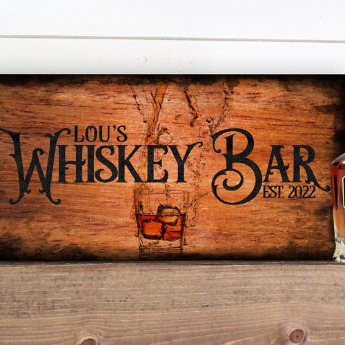 Custom Whiskey Bar Sign Personalized Bourbon Pub Wall - Etsy