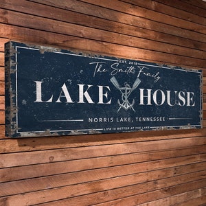 Lake House Sign Personalized, Custom Lake House Décor, Sign For Lake House, Family Last Name Sign, Cabin Sign, Life is Better At the Lake