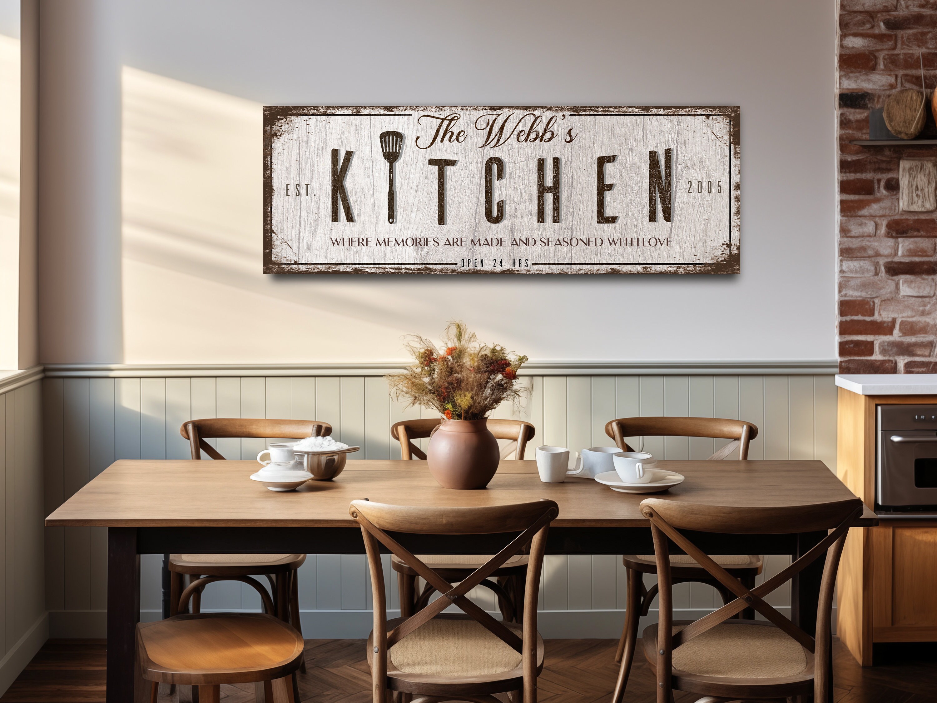 Kitchen Signs Customized Custom Kitchen Sign for Home, Personalized Family Kitchen Wall Art ...
