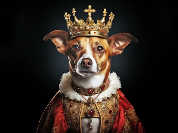 Custom Dog Portrait - Royal Pet Portrait in Renaissance Style, Framed Art Gift for Pet Owners & Dog Lovers