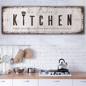 Custom Kitchen Sign For Home, Personalized Family Kitchen Wall Art, Customized Kitchen Gift, Farmhouse Kitchen Sign