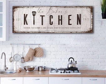 Custom Kitchen Sign For Home, Personalized Family Kitchen Wall Art, Customized Kitchen Gift, Farmhouse Kitchen Sign