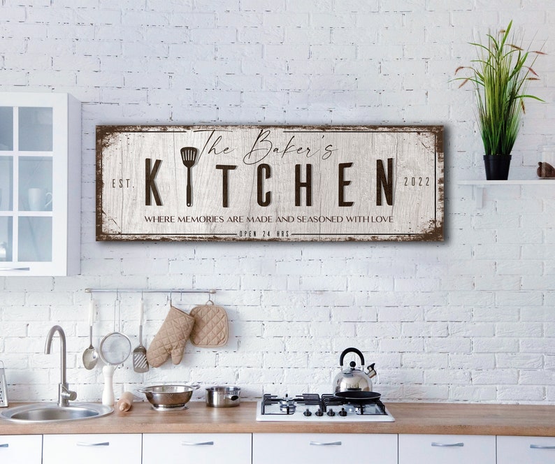 Custom Kitchen Sign for Home Personalized Family Kitchen Wall - Etsy