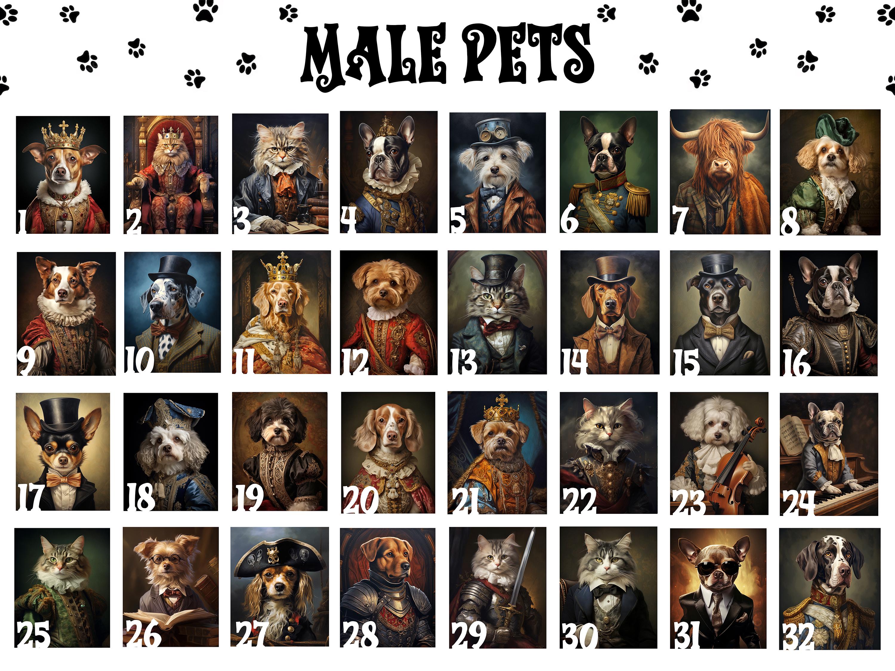 Custom Royal Pet Portrait, Renaissance Pet Portrait From Photo, King ...