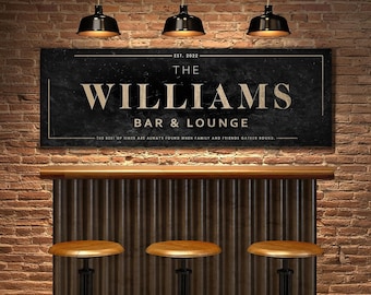 Personalized Bar & Lounge Sign: Your Own Customized Home Pub Signage