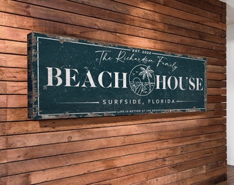 Beach House Sign Personalized, Custom Beach House Décor, Sign For Beach House, Family Last Name Sign, Life is Better At the Beach, Huge Sign