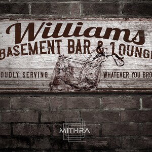 Custom Basement Bar And Lounge Metal Sign Personalized Open