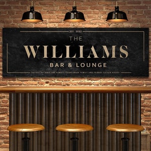 Custom Bar & Lounge Sign, Customized Bar Sign, Home Bar Sign, Large Canvas Pub Wall Art, Man Cave Sign, Old Pub Signs, Bar Sign Personalised