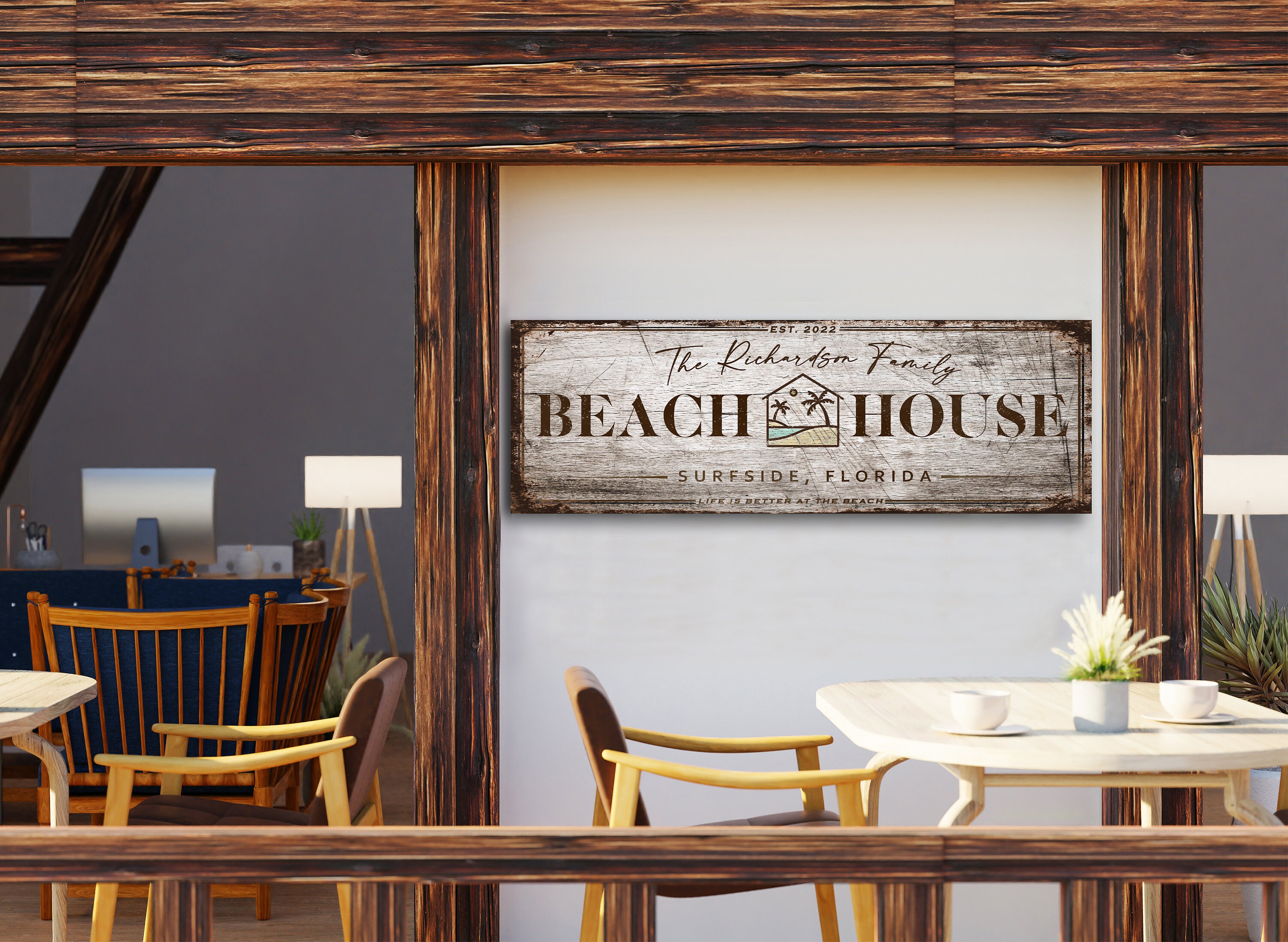 Beach House Sign Personalized Custom Beach House Décor Sign Etsy