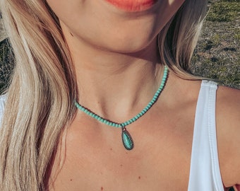 Turquoise Teardrop Necklace