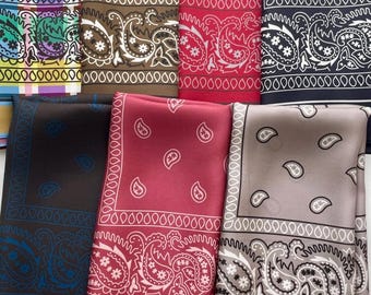 Unisex 100% Mulberry Silk Bandana Scarf and Neckerchief