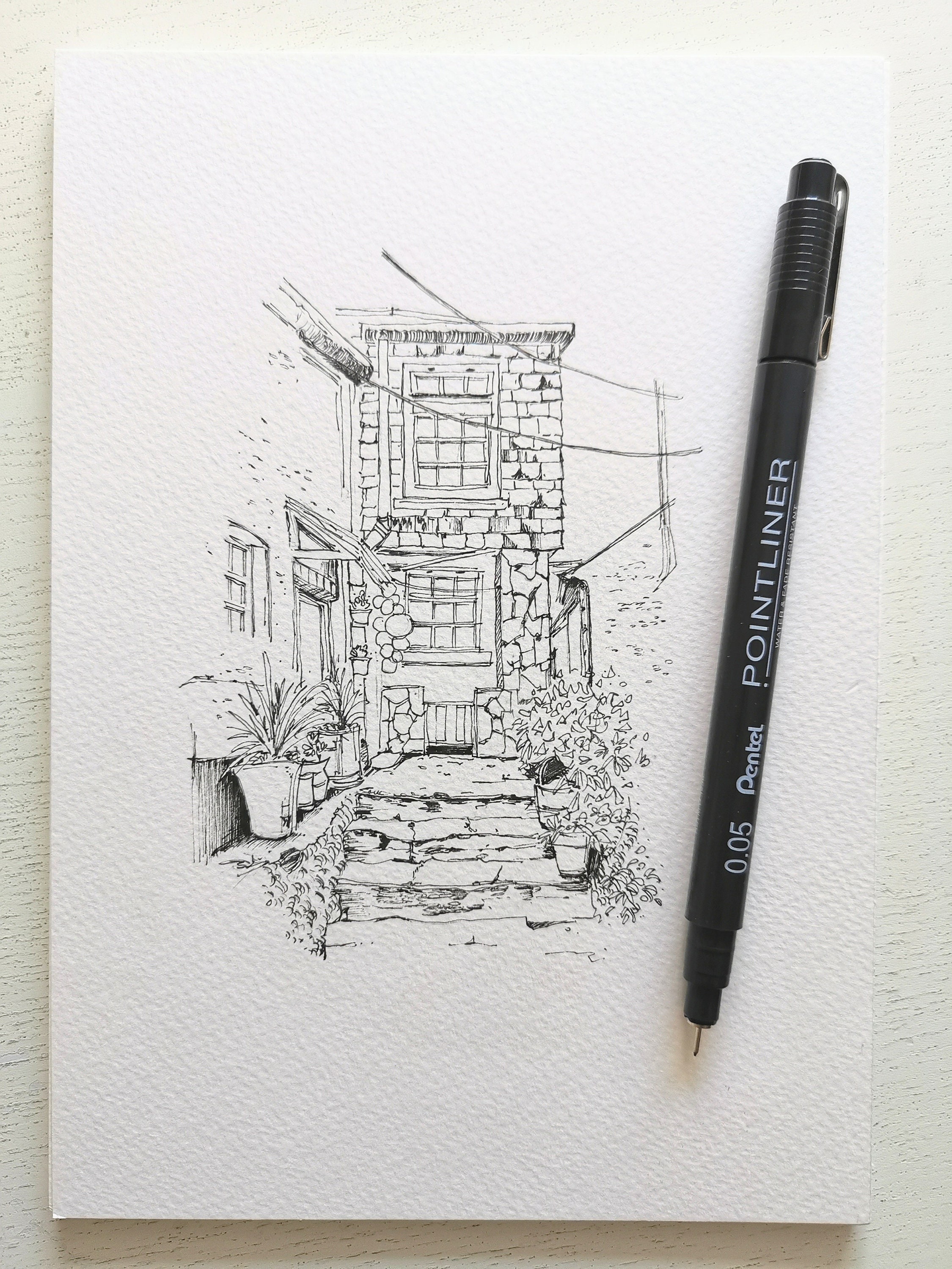 Landscape Micron Pen Drawings Landscape Drawing Micron Pen Drawing