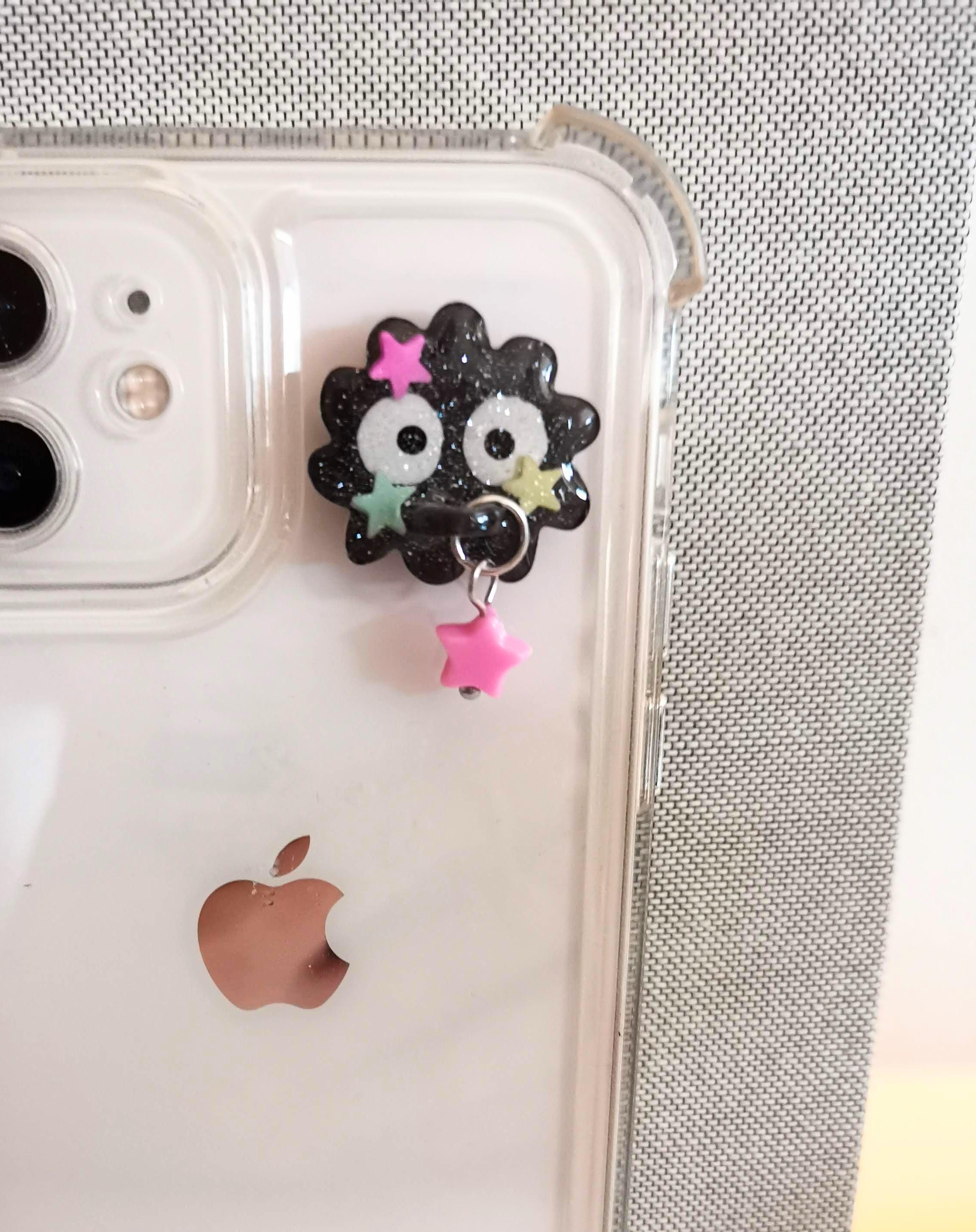 Kawaii Cute Soot Sprite Star Phone Charm Hook, Hanger, Studio Ghibli Spirited Away Inspired Phone Charm Hook, Hanger for Phone Charm