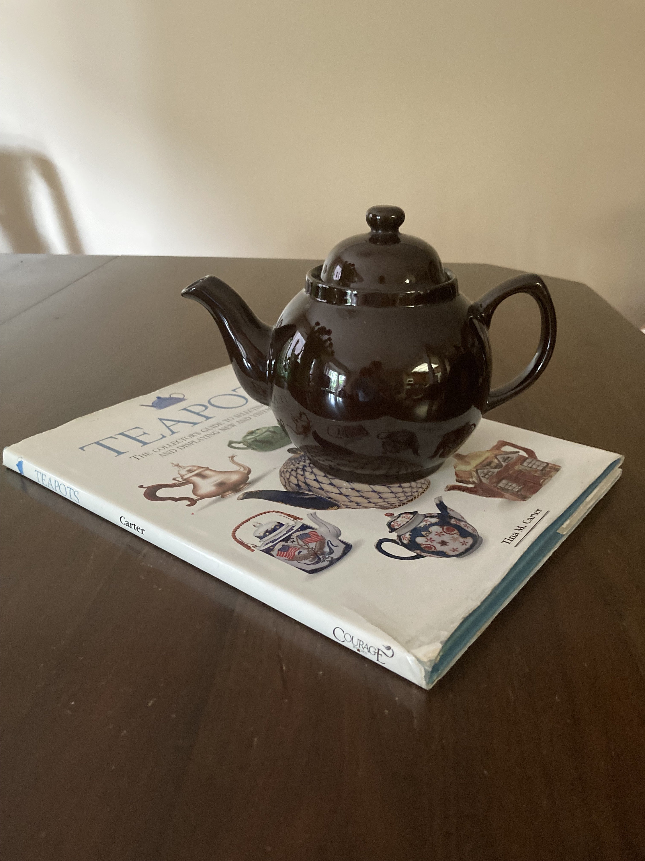 thumbnail image 2 of Genuine Cobalt Betty 4 Cup Teapot - Red Clay Rockingham Glaze - Made In England By Adderley Ceramics 2 of 5