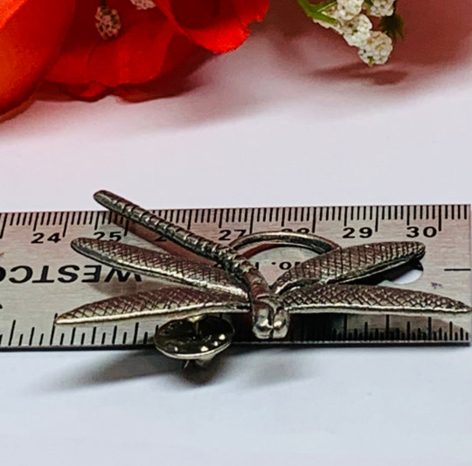 Pewter Dragonfly Badge ID Eyeglass Holder Pin Dont Lose Etsy