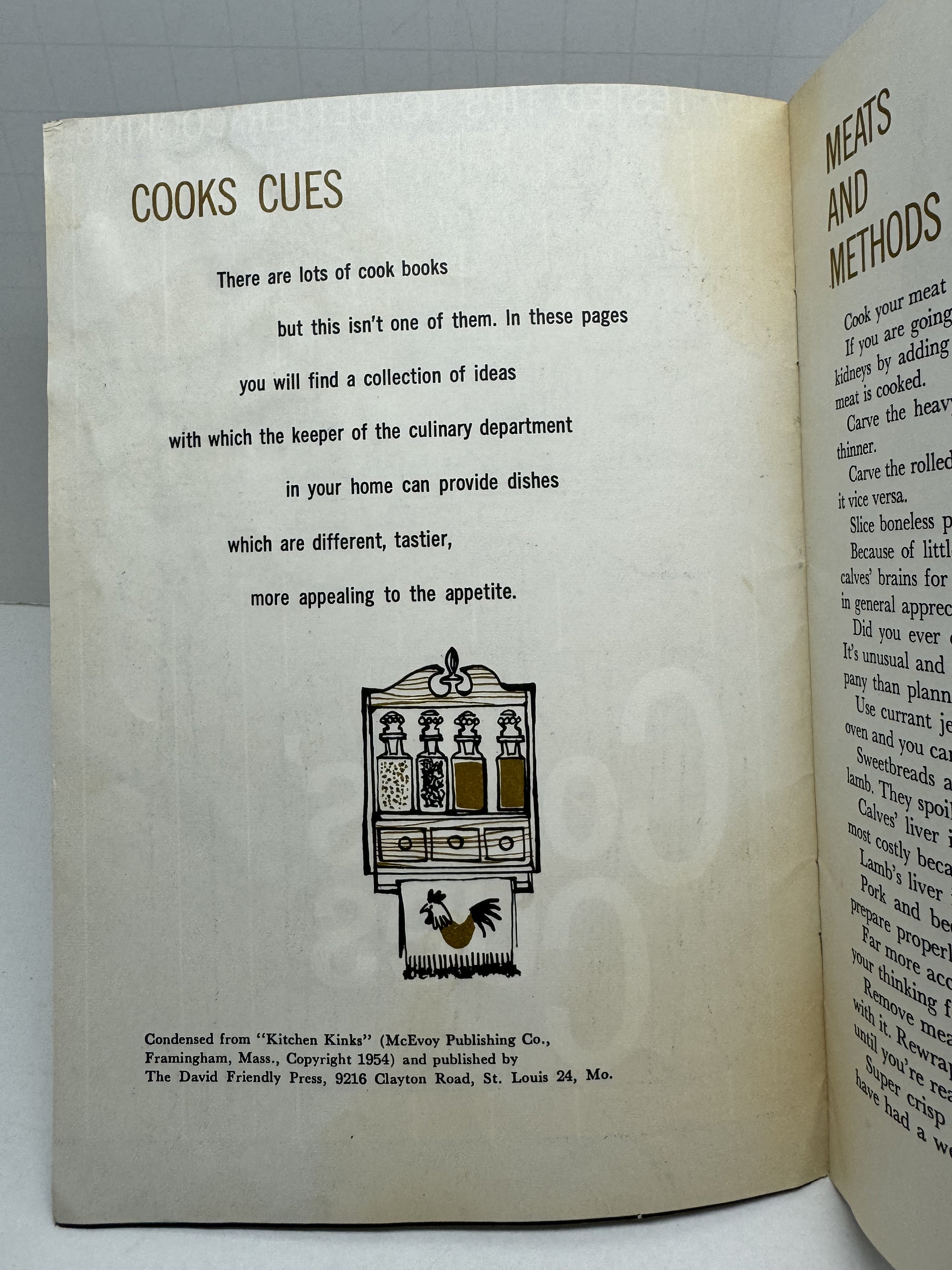 Cooks Tips Sign Vintage Cooks Cues Cooking Tips Pamphlet General Motors 1970s Cookbook ...