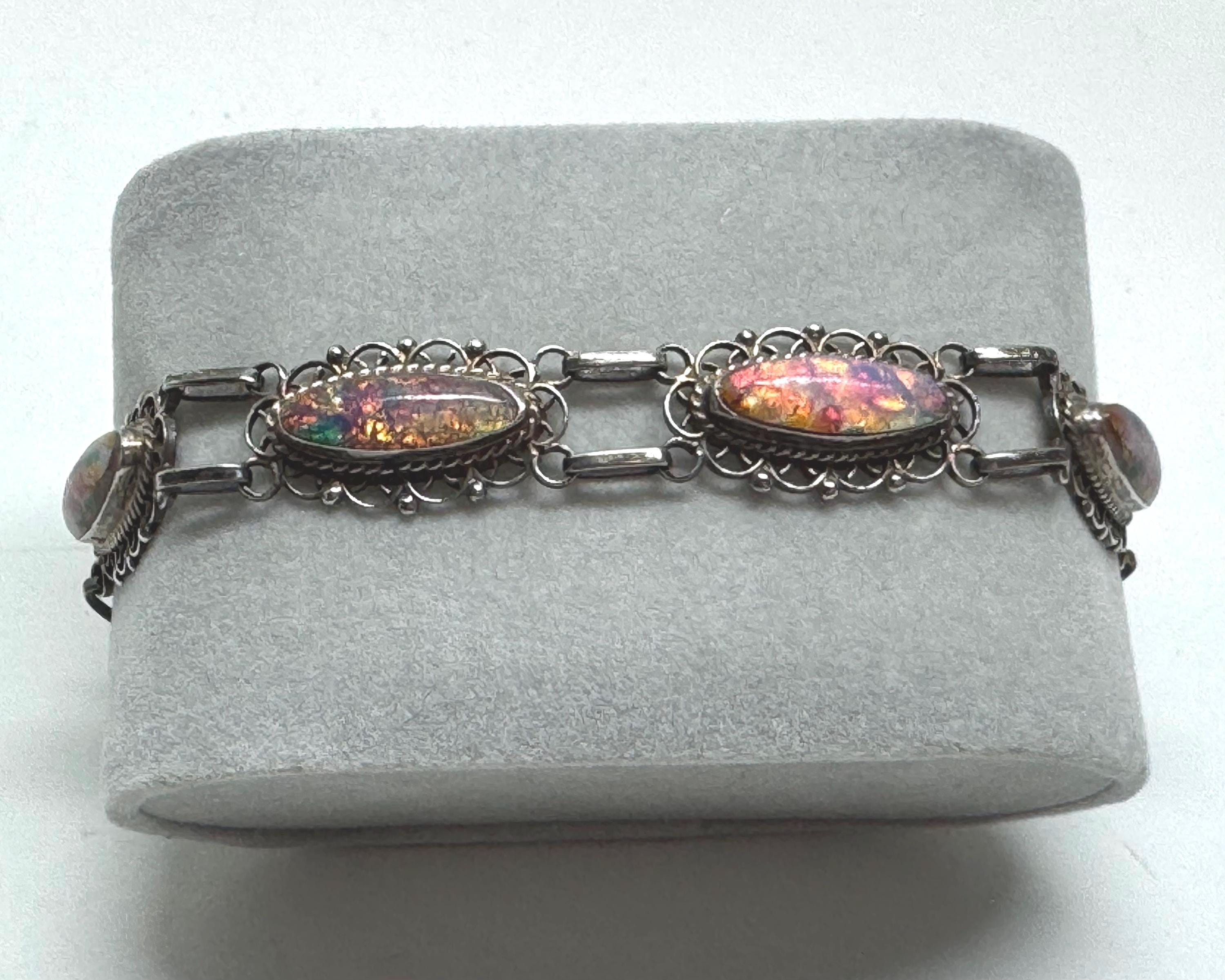 STUNNING Vintage Sterling Silver Bracelet Signed ART Plat 925