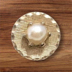 Elegant Faux Pearl Tie Tack Goldtone With Chain Vintage 1970s
