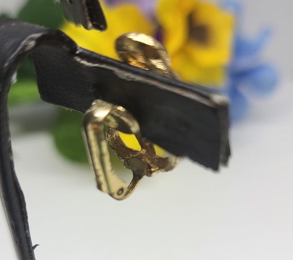 Goldtone Clip-On Earrings Open Filigree Braided D… - image 3