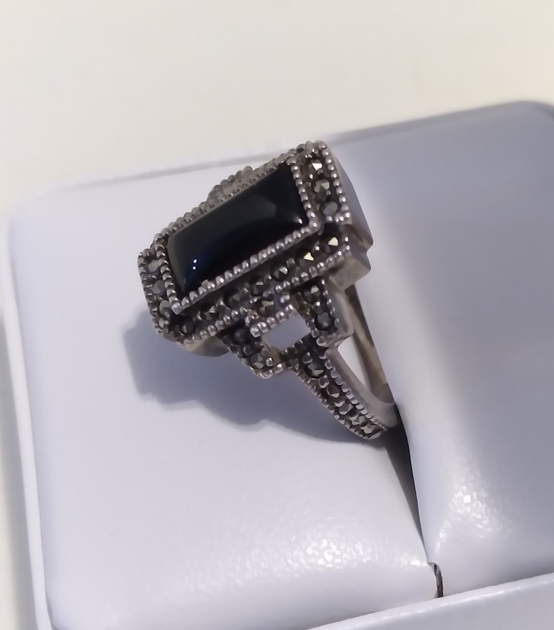 Vintage Judith Jack Sterling Silver Ring With Black Onyx and - Etsy