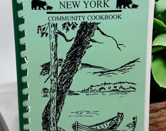 Long Lake New York Community Kochbuch Vintage 1990er Jahre Mitwirkende Rezepte Kinder Illustriert